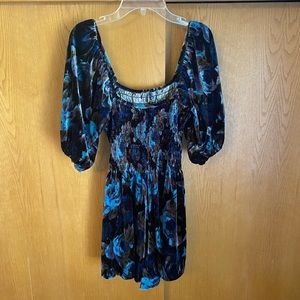 Urban Outfitters Blue Velvet Romper size M